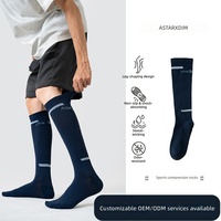 Chaussettes de compression sportives antidérapantes et respirantes pour hommes, chaussettes de compression hautes jusqu'au genou pour l'exercice, la remise en forme, la course à pied et le cyclisme