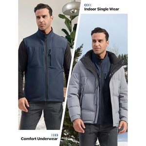 Chaleco Reversible Acolchado para Hombre FOXA, Cortavientos, Forrado de Polar, para Senderismo, Trabajo, sin Mangas, con Cierre de Cremallera - Product Image 2