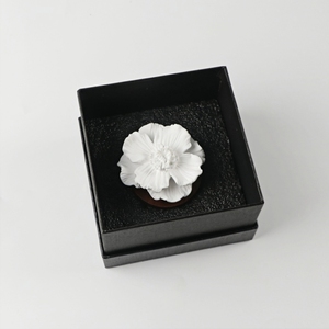 Difusor de yeso de cerámica perfumado con flores, Base de madera para decoración de fragancia de oficina en casa, ambientador de aire de escritorio, piedra aromática - Product Image 4