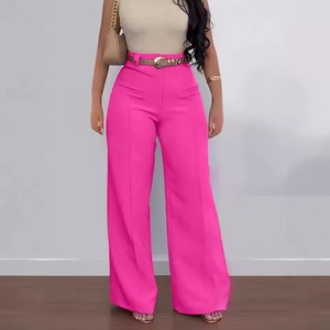 Re Mcgreen Star da donna <span class=keywords><strong>pantaloni</strong></span> lunghi Casual con tasche tinta unita <span class=keywords><strong>pantaloni</strong></span> larghi larghi <span class=keywords><strong>pantaloni</strong></span> con tasche vita Midi eleganti da ufficio estate - Product Image 1