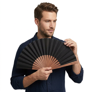 Handcrafted Natural <b>Bamboo</b> Folding Hand Fan, Wooden Frame Travel Fan for Summer Cooling, Gifting, and Home Decoration - Product Image 1