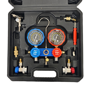 3 Way Manifold Gauge Set R134A R404A R410A R22 AC Diagnostic Pressure Gauge Kit with Ball Valve - Product Image 1