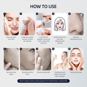 Appareil portable d'aspiration faciale 3 en 1, peeling au diamant, rajeunissement de la peau, microdermabrasion pour le nettoyage de la peau - Product Image 3