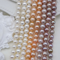 Perle d'acqua dolce naturali a forma di patata, filo di perle sfuse 8-10mm per braccialetti fatti a mano, collane e creazione di gioielli fai da te