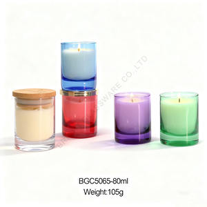 Soporte votivo soplado a máquina 4oz 10oz Portavelas de vidrio vacío de lujo Frascos Vela Rosa Frasco de vidrio con tapa al por mayor - Product Image 1