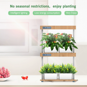 Nouvelle machine de culture hydroponique intelligente à double couche en bambou naturel, modèle 2025, 32 PODS - Product Image 4