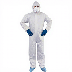 CE Certificated TYPE 5B TYPE 6B <strong>Disposable</strong> White Microporous <strong>Boiler</strong> <strong>Suit</strong> Safety Coverall - Product Image 1