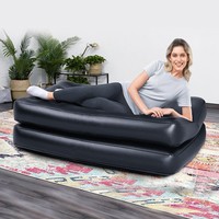 Canapé gonflable 5-en-1 en PVC pour deux personnes, idéal pour la randonnée, le camping, le salon, la chambre, avec pompe