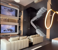 Vente flash : Panneaux muraux en miroir WPC, feuilles de miroir haute brillance, revêtement mural en miroir imperméable pour hall d'hôtel, escalier