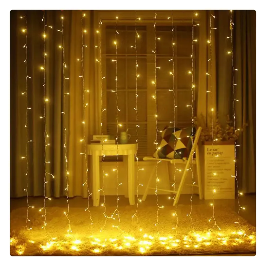 Hot selling Ramadan Eid Decoration Lights Christmas Fairy Led Moon Star Curtain Light 220v 110v Plug In For Indoor