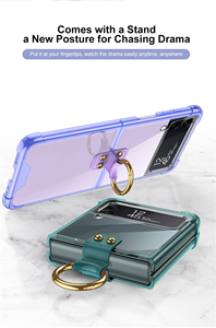 Convient pour Samsung <span class=keywords><strong>Z</strong></span> <span class=keywords><strong>Flip</strong></span> <span class=keywords><strong>4</strong></span> 5 <span class=keywords><strong>Flip</strong></span> 6 7 avec anneau airbag housse de téléphone avec rabat magnétique 3 <span class=keywords><strong>4</strong></span> 5 6 7 étui de protection transparent pliable en Tpu - Product Image 6