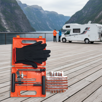 Kit de réparation de pneus portable en acier au carbone avec des bouchons de réparation pour la réparation des crevaisons des pneus sans chambre à air, outil manuel