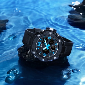 Montre de sport pour homme pas chère, résistante à l'eau, bracelet en acier inoxydable, affichage numérique, mode plongée, horloge 12/24 heures, date, chronomètre, 3BAR - Product Image 6