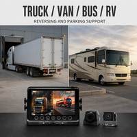 Moniteur de voiture AHD IPS 1080P de 7 pouces avec écran partagé 2 canaux, DVR, double caméra, vue latérale pour camion, fourgonnette, bus, camping-car, système d'aide au stationnement et à la marche arrière