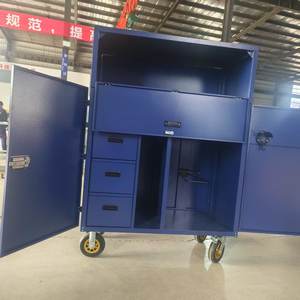 Armoire de Sellerie d'Extérieur en Métal, Chariot à Outils à Roulettes, Malle de Concours Équestre - Product Image 1