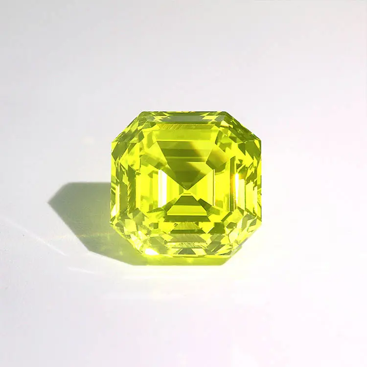 Asscher quadrato taglio sciolto limone sintetico/zaffiro/rubino/colore smeraldo laboratorio pietra preziosa coltivata all'ingrosso