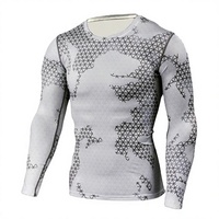 Chemise de compression pour homme à col haut, séchage rapide, en Spandex/Polyester, anti-bactérienne, manches longues, Rashguard, pour l'approvisionnement en usine
