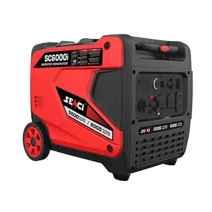 Senci Đen Thứ Sáu 5KW 6KW Trọng lượng nhẹ xách tay gas-powered kỹ thuật số biến tần Máy phát điện nhà sao lưu Máy phát điện