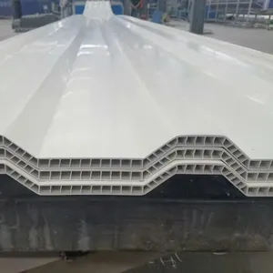 Isolasi Panas lembar atap berongga UPVC Anti korosi warna stabil 910mm lembar berongga plastik PVC