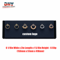 Présentoir de bijoux de piercing corporel sur mesure en cuir PU avec clips, présentoir d'accessoires en métal éternel pour outils de piercing