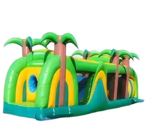 outdoor inflatable playground, jungle inflatable obstacle course equipment for kids