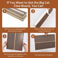 Tapis à gratter pour chat en carton ondulé écologique, anti-déchirure, avec lit pour chat