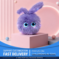 Jouet Compagnon Lapin Interactif IA OEM avec Écran LCD Couleur, Yeux Lumineux, Peluche Douce, Réponse Vocale, Partenaire d'Émotion pour Enfants Filles