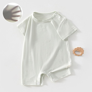 Body de Bebé Modal de Manga Corta, Mono Delgado de Verano, Unisex, Tejido, para Clima Acondicionado - Product Image 1