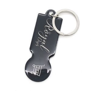1 EURO Token <b>Key</b> Metal Printing With Epoxy Coating Keyring Shopping Cart Coin Keychain <b>Key</b> Holder - Product Image 4