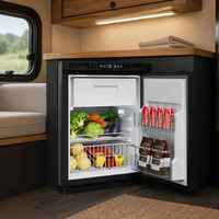 Réfrigérateur-congélateur professionnel en aluminium 12V 24V réversible avec contrôle par application pour camping-car et caravane, 57L