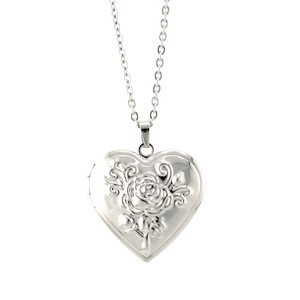 Pendentif Cœur en Acier Inoxydable Poli Miroir 3D avec Boîte Photo, Fait Main, DIY, Collier Couple à Rabat, Cadeau - Product Image 3