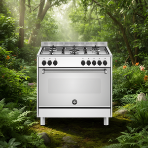 Cucina gas 5 zone Forno elettrico AMERICANA AMN965EXV 24 Inox Classe A (89,7x60x87cm) - Product Image 3