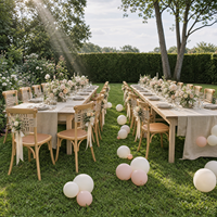 Chaise de salle à manger MULIGNA en rotin rétro avec dossier en corde tressée, idéale pour la location dans les hôtels, restaurants et mariages