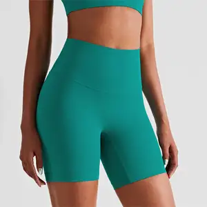 Nuevos pantalones cortos de Yoga para correr de cintura alta para mujer de verano, pantalones cortos deportivos informales transpirables para gimnasio