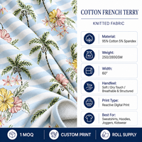 Tissu imprimé en molleton bouclé au mètre 280 g/m² – Tissu en molleton bouclé de coton imprimé sur mesure pour sweat-shirt