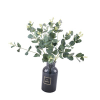 Fleurs artificielles en soie d'eucalyptus modernes faites à la main à 16 branches, pour la décoration de la maison, les mariages, les bouquets, les plantes murales et les accessoires de photographie en extérieur