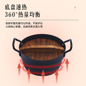 Double Eared Cast Iron Stew <b>Pot</b> <b>Large</b> Capacity Non Stick For Household Hot <b>Pot</b> Cooking - Product Image 2