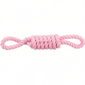 Juguete interactivo de cuerda para mascotas, 65 cm, diseño anudado rosa para perros - Product Image 2