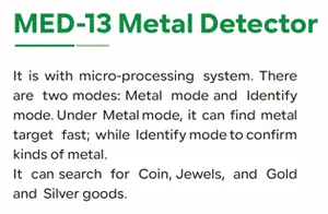 उच्च गुणवत्ता वाले समफाइबर उपकरण भूभौतिकीय अन्वेषण 3 मीटर गहराई MED-13 धातु भौतिक डिटेक्टर
