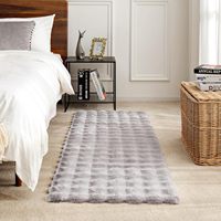 Tapis modernes en fausse fourrure géométrique à poils longs, lavables et antidérapants, pour salon, chambre à coucher, chambre d'enfants et d'adolescents
