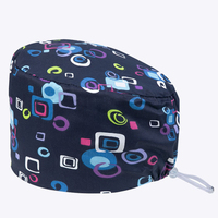 Casquette chirurgicale unisexe en coton pur tissé, motif imprimé blanc, accessoires pour bloc opératoire, cuisine, dentisterie, cosmétique