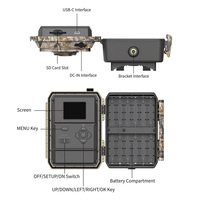 Cámara de Caza IP66 sin Suscripción, 32MP, 1080P, 4G, Visión Nocturna sin Brillo de 940nm, Cámara de Seguimiento Celular 4G LTE