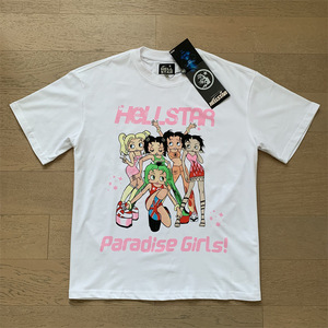 เสื้อเชิ้ตแขนสั้นสไตล์อเมริกันเทรนด์ เฮลสตาร์  ปักลายโบว์  ผ้าใยไผ่ 300 กรัม  สำหรับผู้ชายและผู้หญิง สไตล์สตรีท - Product Image 3