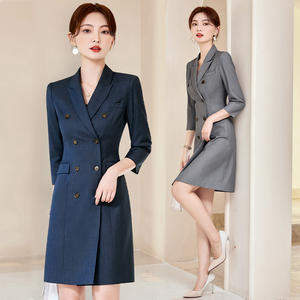 Robe à col tailleur haut de gamme 2026, nouveau style, tenue professionnelle pour esthéticienne, professeur d'école maternelle, ou vêtement de jardinage. - Product Image 1