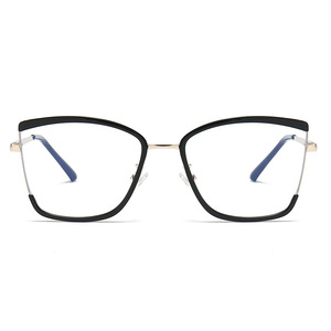 Lunettes de soleil TR à monture métallique avant, anti-lumière bleue, avec logo sur la lentille, noires, unisexes, montures de lunettes de démonstration, vente en gros 2024 - Product Image 6