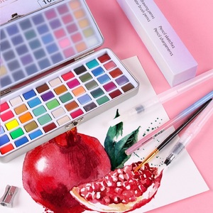 Caja de hierro de alta calidad, juego de pinturas de acuarela sólidas nacaradas brillantes, pintura de acuarela metálica con purpurina personalizada - Product Image 6