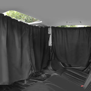 Ensemble de rideaux de séparation de voiture Spring Yafang, noir, 5 pièces, pare-soleil pour la rangée arrière, pare-soleil pour les fenêtres latérales, installation rétractable - Product Image 1