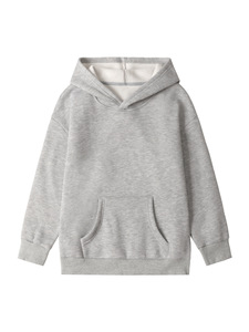Sweat-shirt à capuche en molleton de coton pour enfants, couleur unie, avec poche kangourou, pour l'automne et l'hiver - Product Image 5