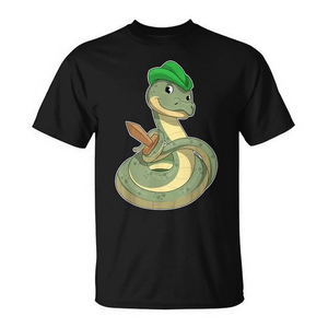 Camiseta Snake Pirate Sword para adultos, unisex, de algodón negro, ropa informal - Product Image 2