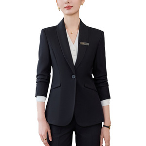 Women's Suit Set Gray Wool <b>Blend</b> Anti-Wrinkle Professional Workwear Commute Style - Product Image 5